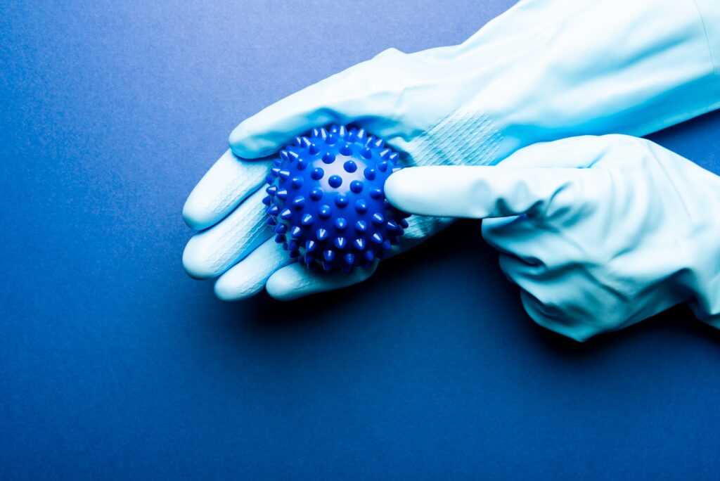Abstract virus strain model of COVID-19 or Coronavirus