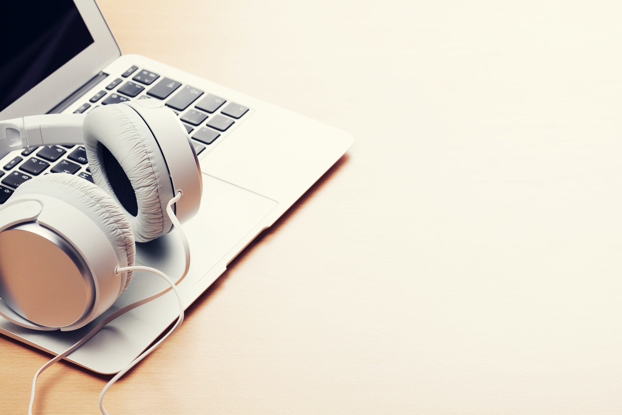Headphones and laptop