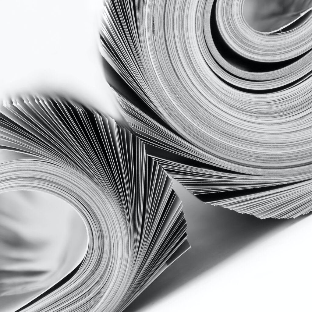 Rolled up magazines
