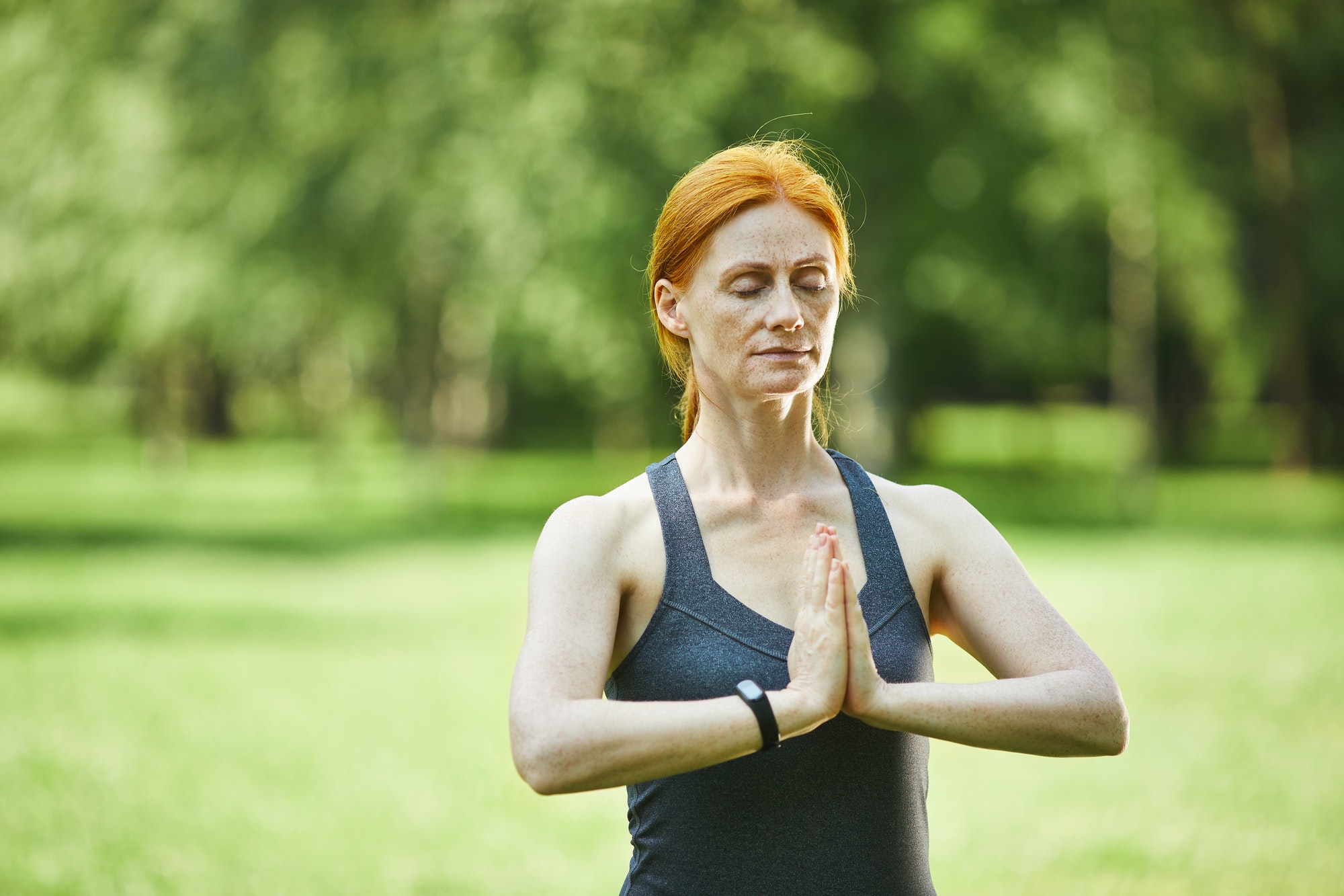 Focused on meditation
