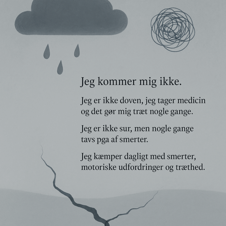 A minimalist and emotional digital illustration for a website article about chronic pain and invisible sickness. AI generated