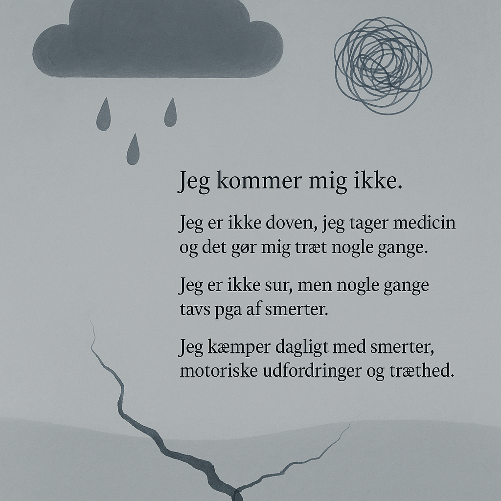 A minimalist and emotional digital illustration for a website article about chronic pain and invisible sickness. AI generated