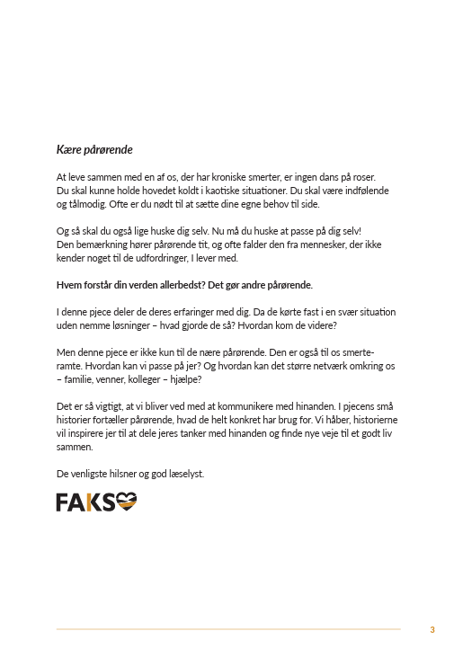 Pjece side: Pårørende til en kronisk smerteramt