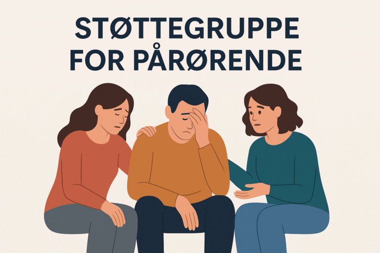 3 personer - støttegruppe for pårørende. Generet af co-pilot