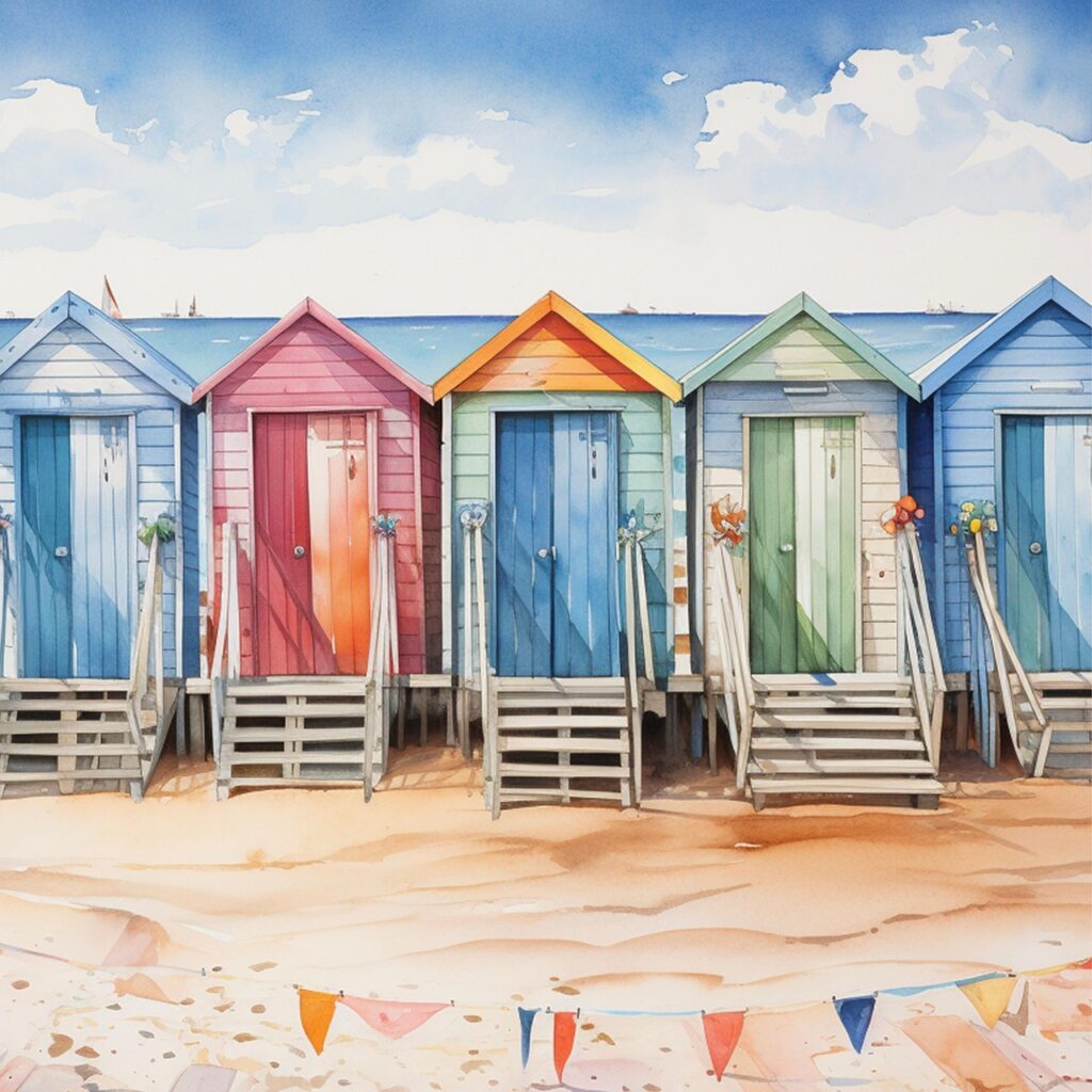 Strand-med-badehuse-avalonbears