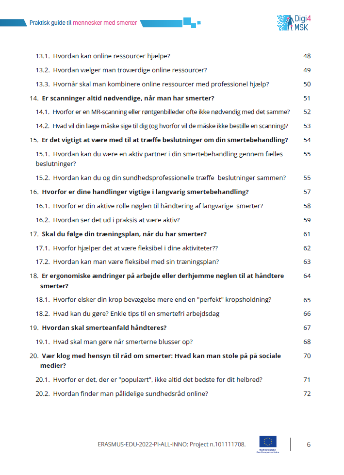 Praktisk guide hvis du lever med muskuloskeletale smerter - del af digi4msk serien (PDF) - Billede 4