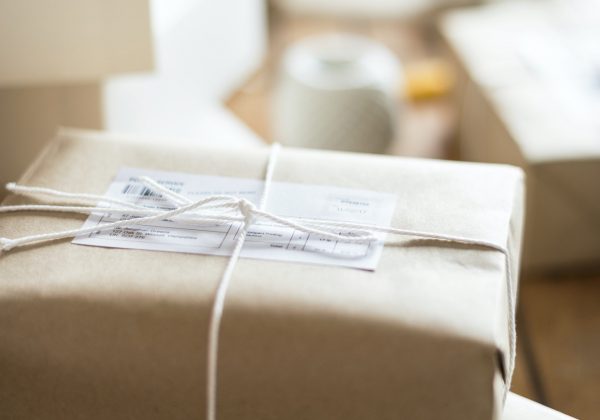 Closeup of parcel box