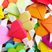 Origami colorful heart