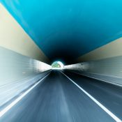 tunnel with speed driving motion blur
